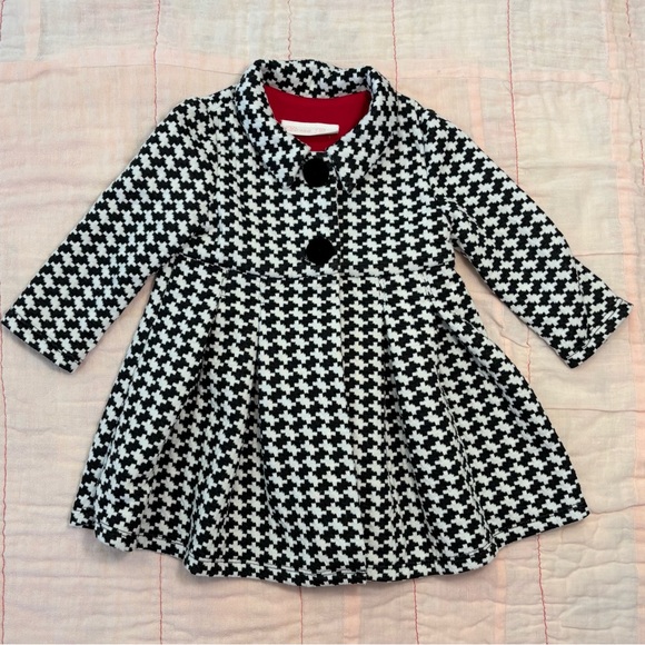 Bonnie Baby Black and White Pea Coat - Picture 2 of 10